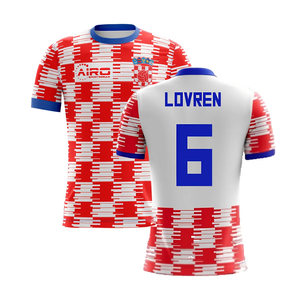 '25-'26 Croatia Home Concept Shirt (Lovren 6) Polyester Made By: Airo Sportswear Men's Red 5XL