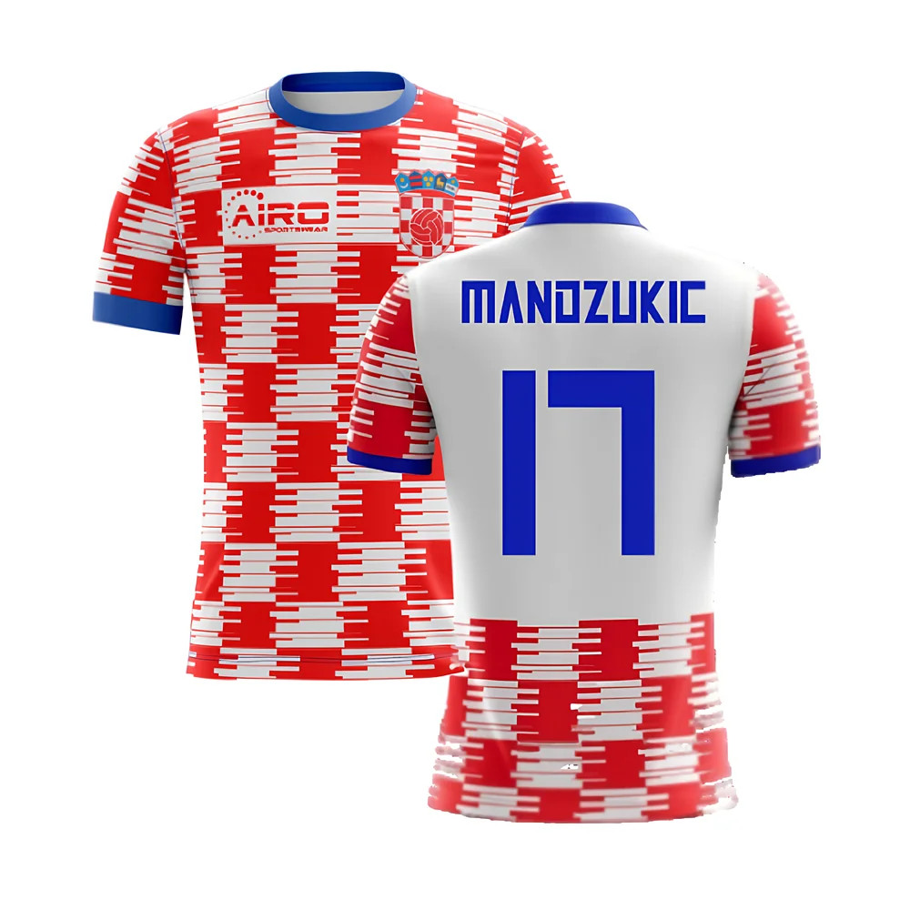 '25-'26 Croatia Home Concept Shirt (Mandzukic 17) Polyester Made By: Airo Sportswear Men's Red 4XL