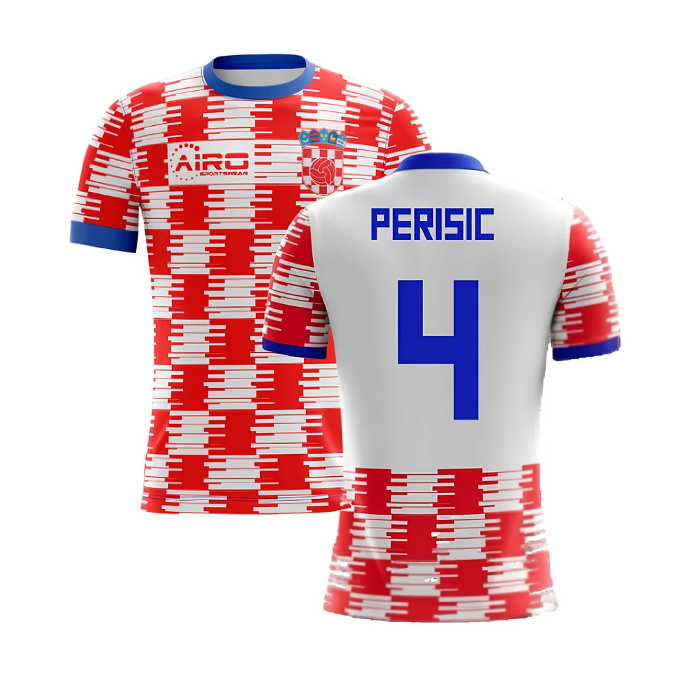 '25-'26 Croatia Home Concept Shirt (Perisic 4) Polyester Made By: Airo Sportswear Men's Red 5XL