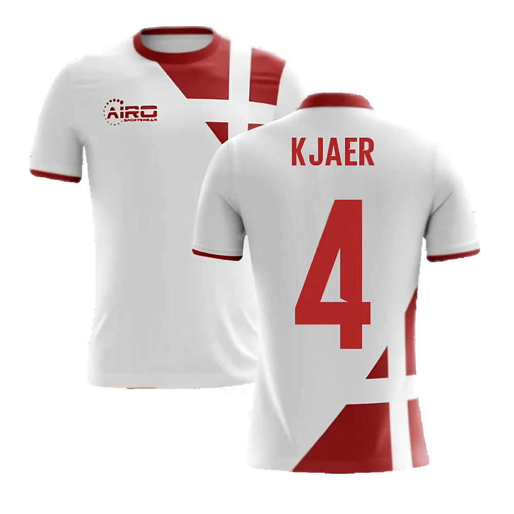 '25-'26 Denmark Away Concept Football Shirt (Kjaer 4) Polyester Made By: Airo Sportswear Men's White 3XL