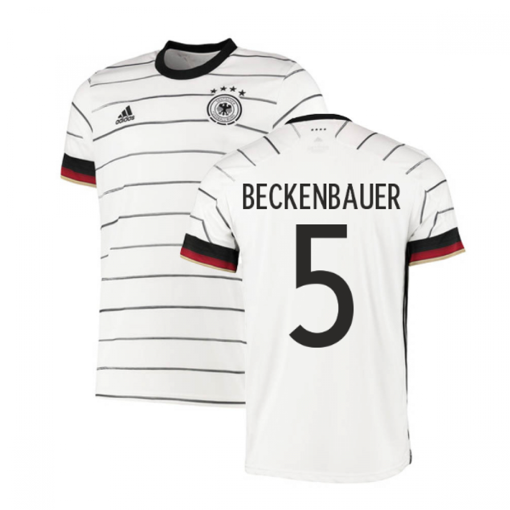 '20-'21 Germany Home Adidas Football Shirt (Beckenbauer 5) Polyester Franz Beckenbauer Men's White Small