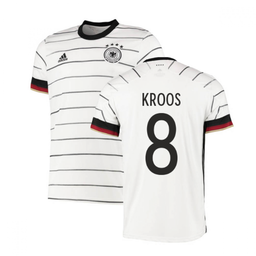'20-'21 Germany Home Adidas Football Shirt (Kroos 8) Polyester Toni Kroos Men's White Extra Small
