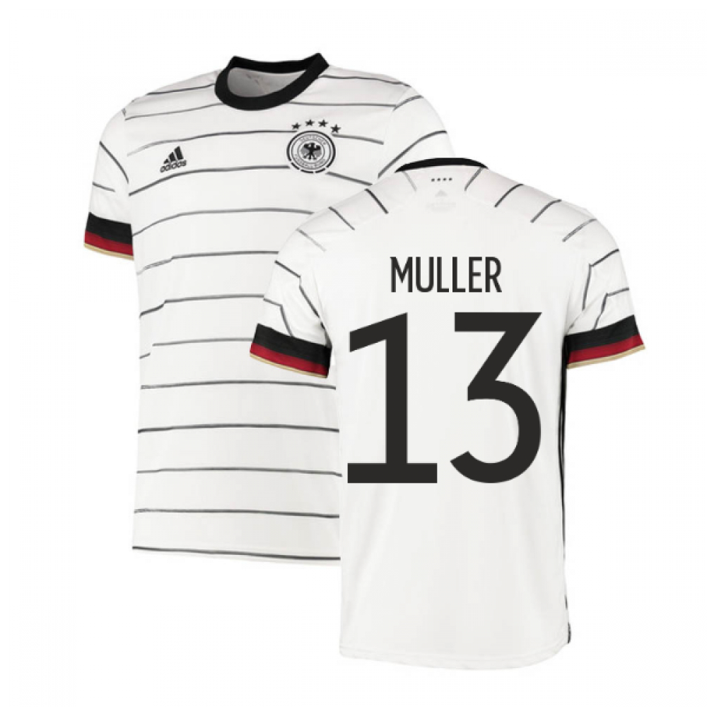 '20-'21 Germany Home Adidas Football Shirt (Muller 13) Polyester Thomas Muller Men's White Small