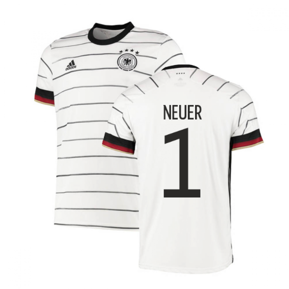 '20-'21 Germany Home Adidas Football Shirt (Neuer 1) Polyester Manuel Neuer Men's White Extra Small
