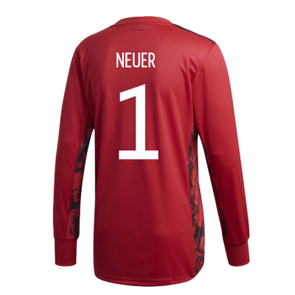 '20-'21 Germany Home Adidas Goalkeeper Shirt (Neuer 1) Polyester Men's Red Medium