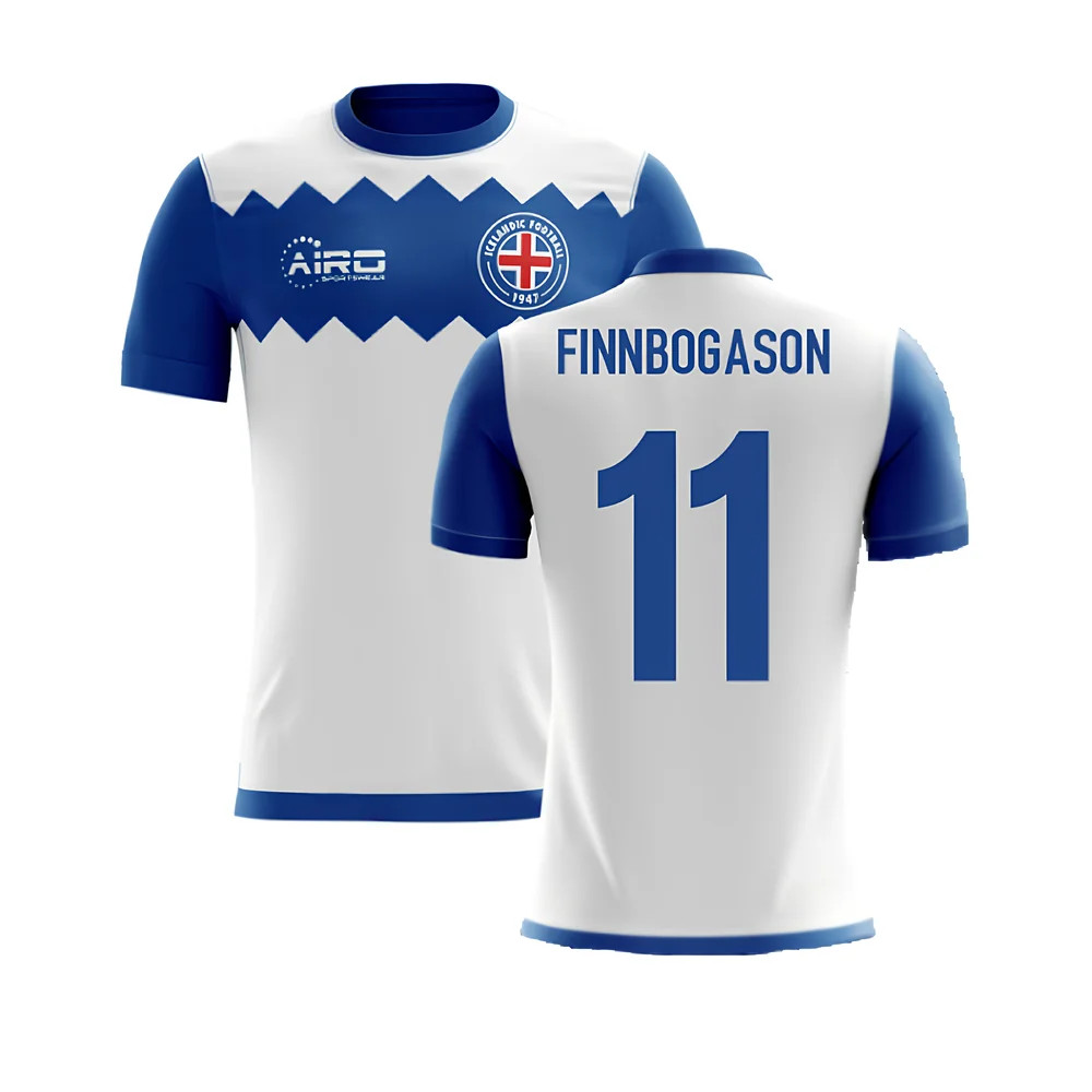 '25-'26 Iceland Airo Concept Away Shirt (Finnbogason 11) Polyester Made By: Airo Sportswear Men's White 5XL
