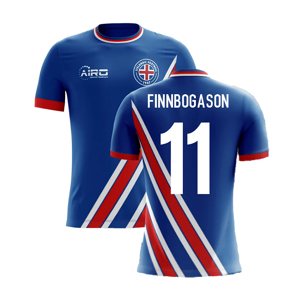 '25-'26 Iceland Airo Concept Home Shirt (Finnbogason 11) Polyester Made By: Airo Sportswear Men's Blue 5XL