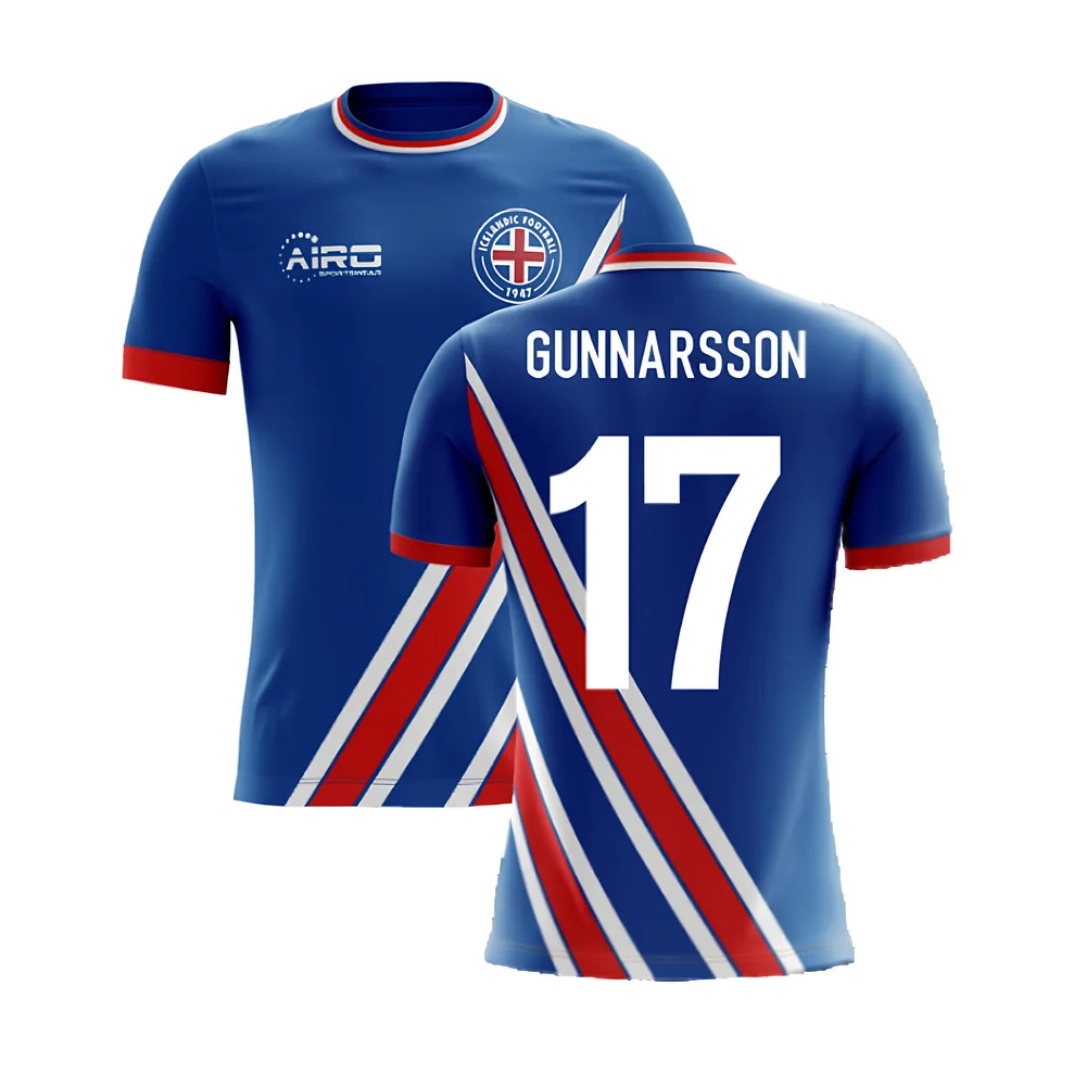 '25-'26 Iceland Airo Concept Home Shirt (Gunnarsson 17) Polyester Made By: Airo Sportswear Men's Blue 5XL