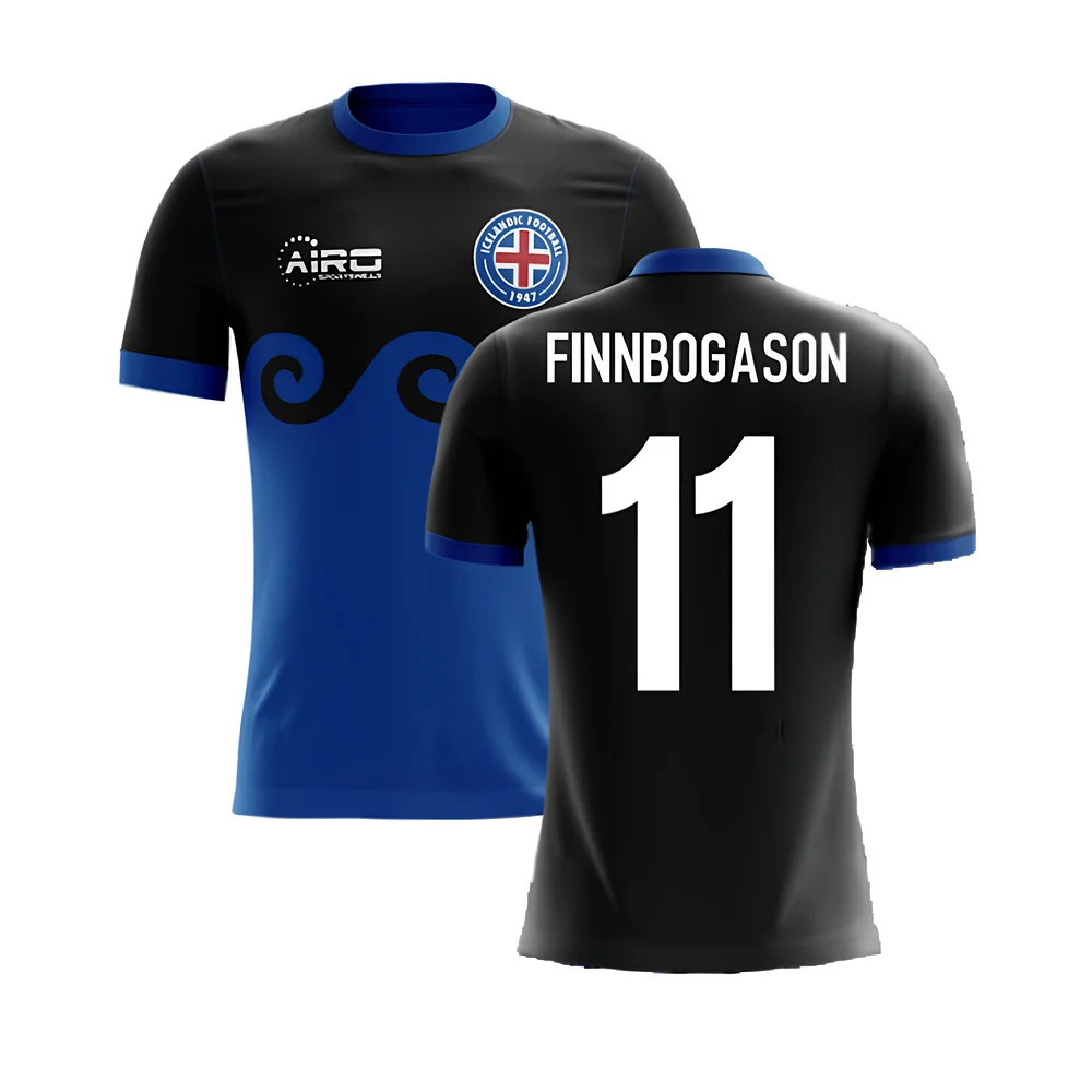 '25-'26 Iceland Airo Concept Third Shirt (Finnbogason 11) Polyester Made By: Airo Sportswear Men's Black 5XL