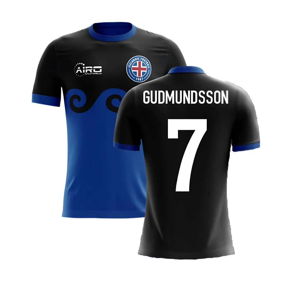 '25-'26 Iceland Airo Concept Third Shirt (Gudmundsson 7) Polyester Made By: Airo Sportswear Men's Black 5XL