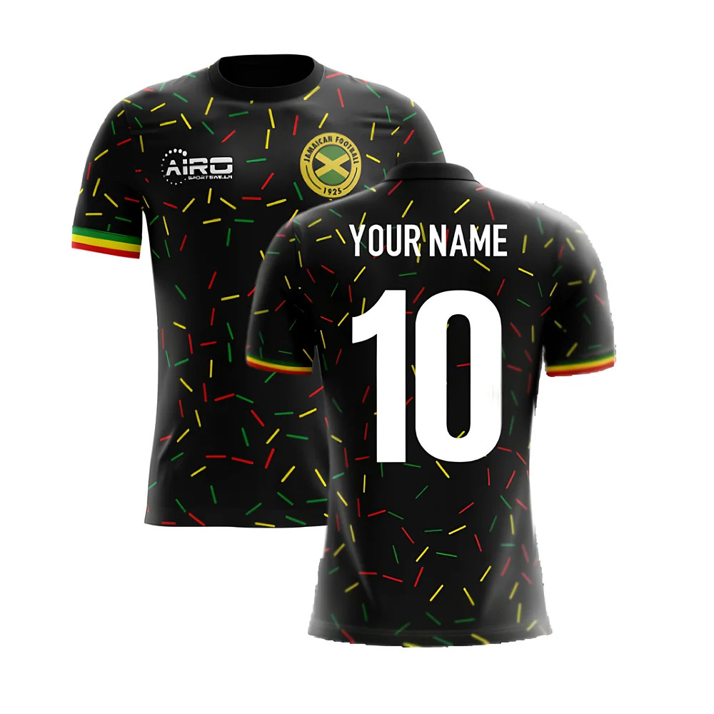 '25-'26 Jamaica Airo Concept Third Shirt (Your Name) Polyester Made By: Airo Sportswear Men's Black 4XL