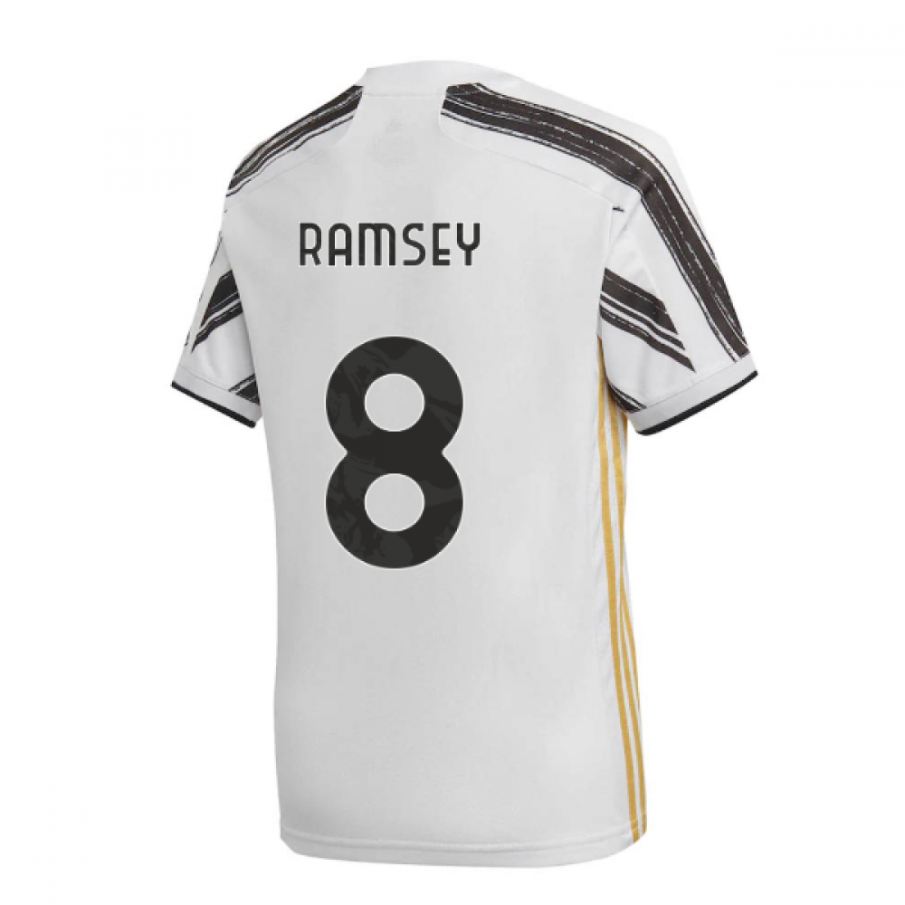'20-'21 Juventus Adidas Home Football Shirt (Ramsey 8) Polyester Aaron Ramsey Men's White Xxl