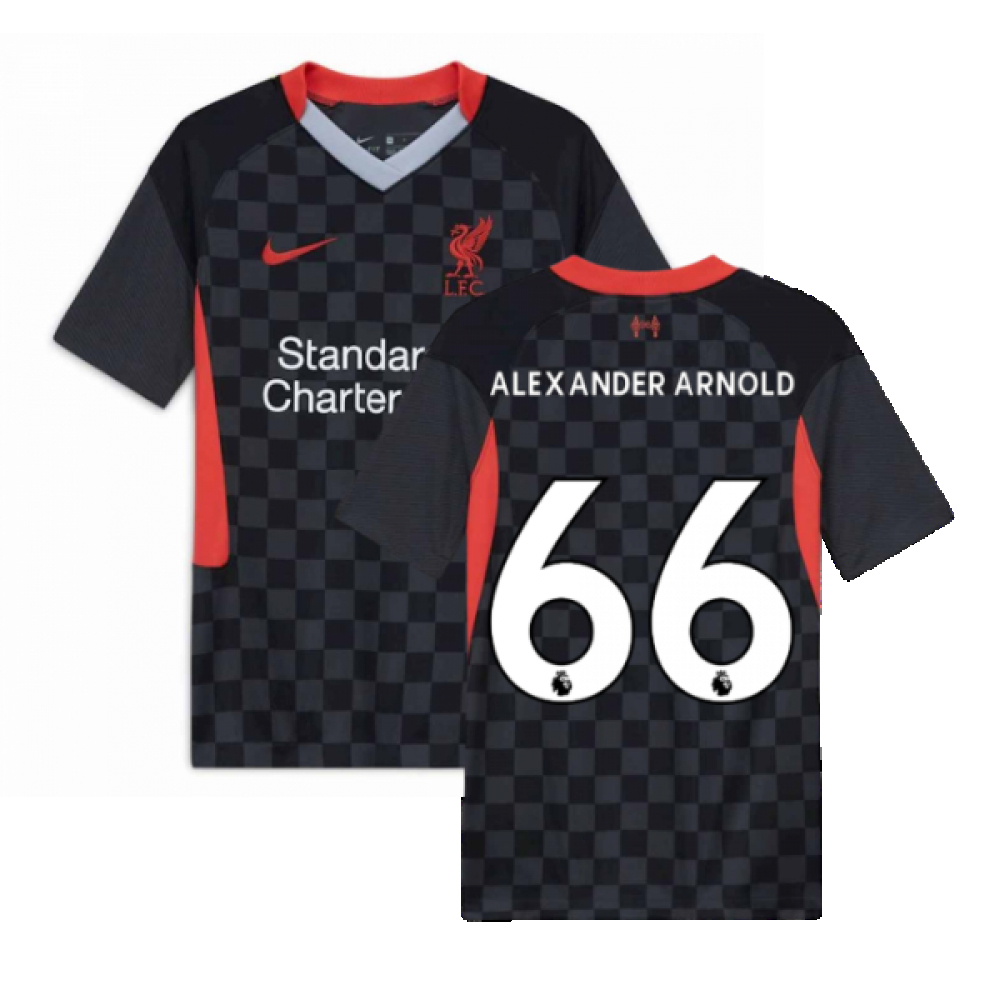 '20-'21 Liverpool Third Shirt (Kids) (Alexander Arnold 66) Polyester Trent Alexander-Arnold Made By: Nike Unisex Kids Black Small