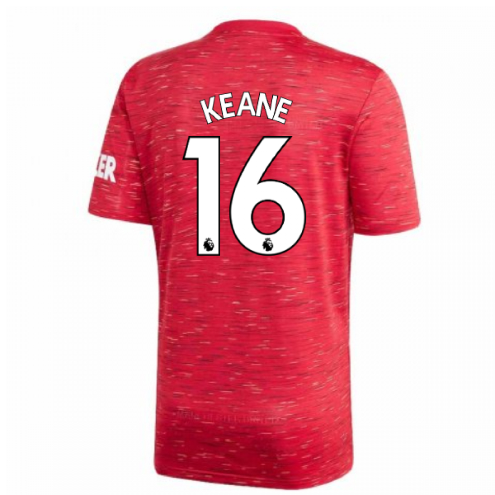 '20-'21 Man Utd Adidas Home Football Shirt (Kids) (Keane 16) 9-10 Polyester Roy Keane Manchester United Unisex Kids Red Size 15-16