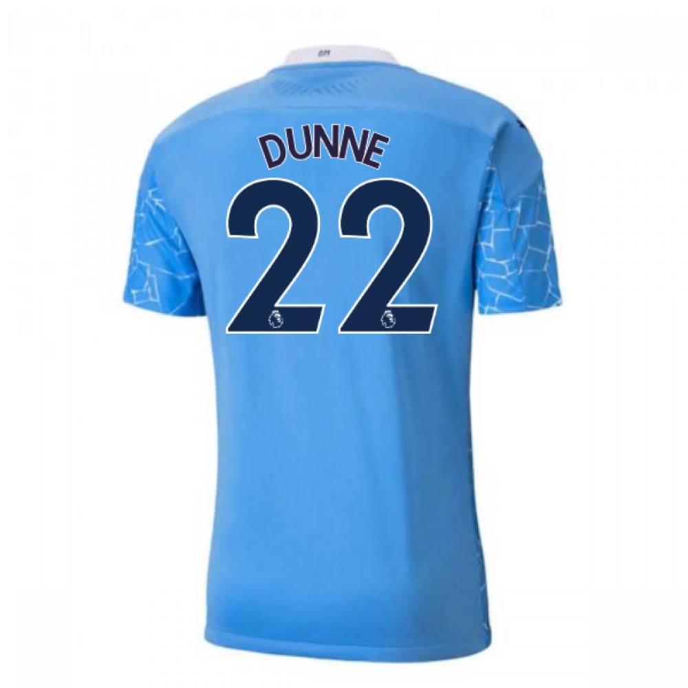 2020-2021 manchester city puma home authentic football shirt (dunne 22)