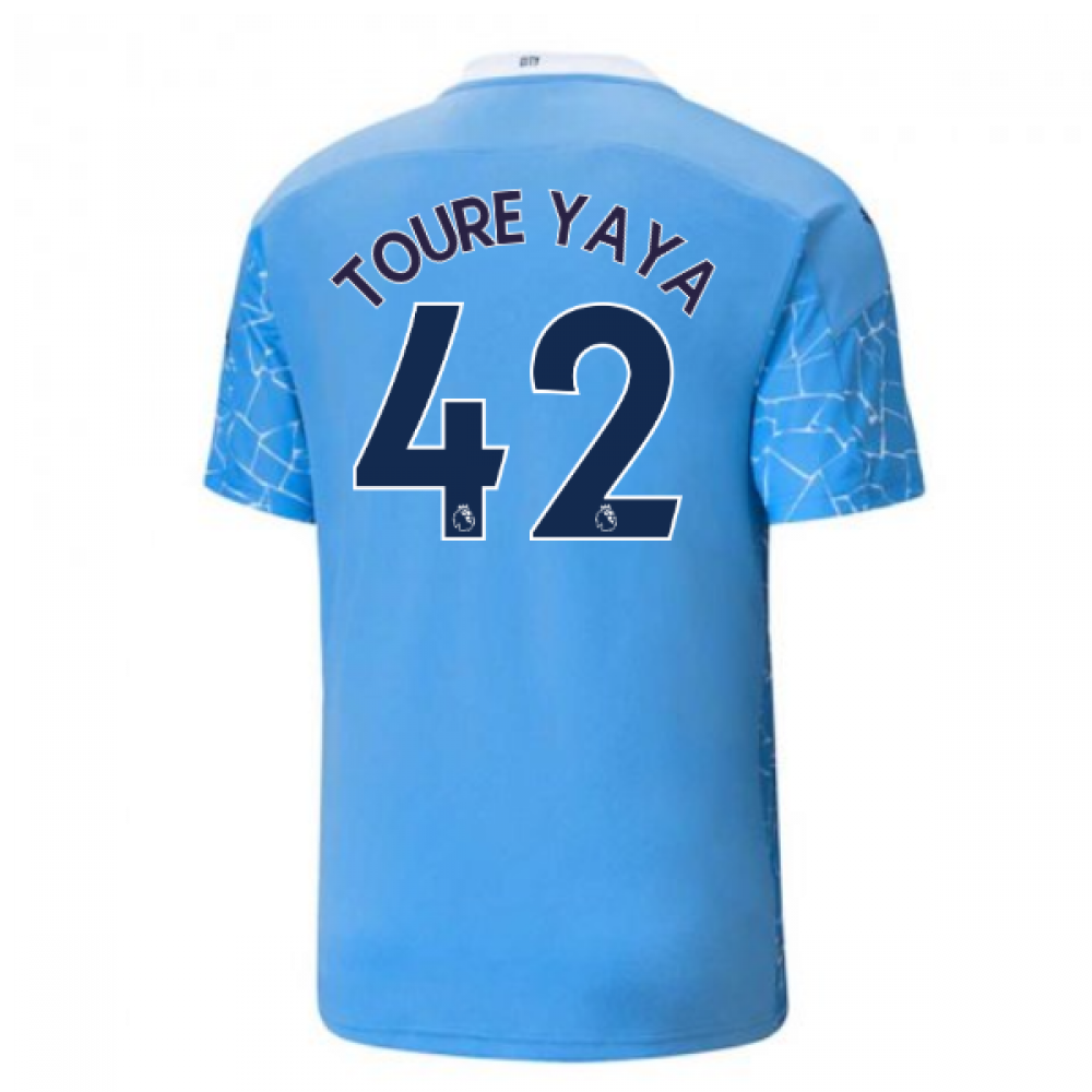 2020-2021 manchester city puma home football shirt (toure yaya 42)