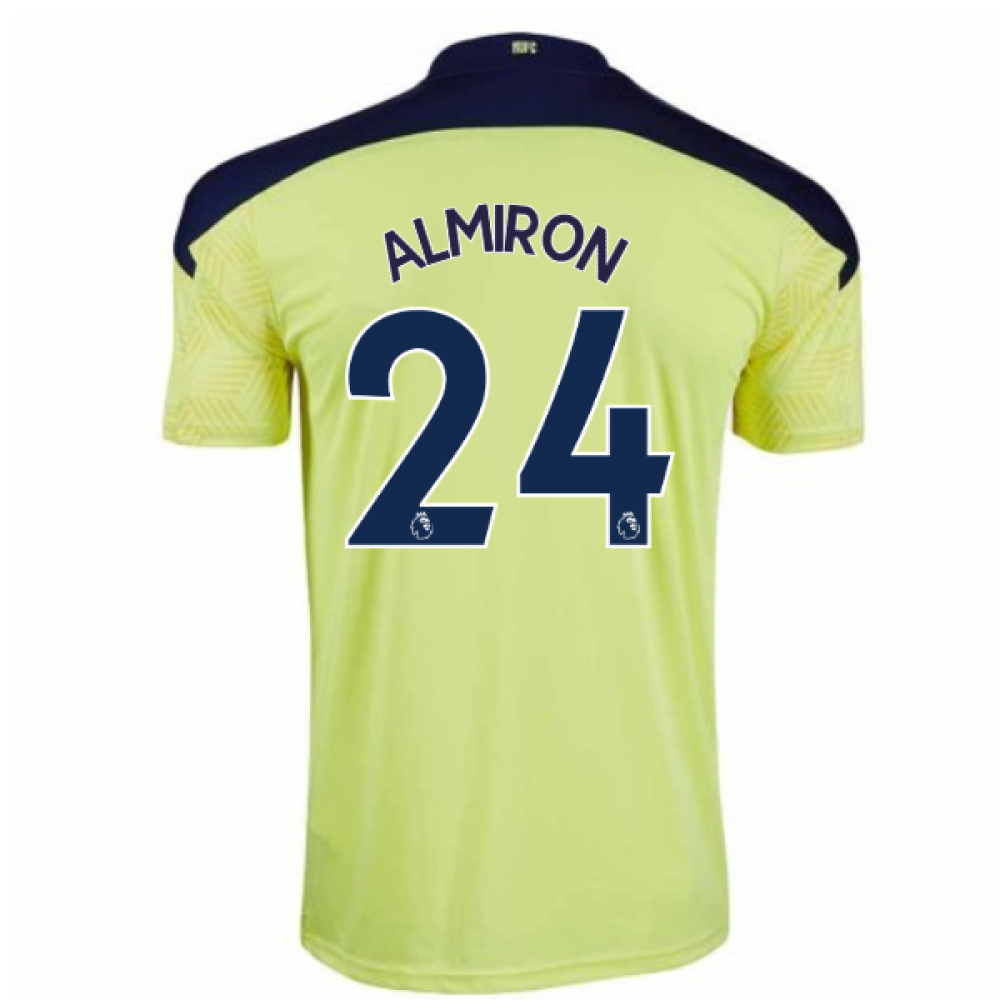 '20-'21 Newcastle Away Football Shirt (Almiron 24) Polyester Miguel Almiron Made By: Puma Men's Yellow Large