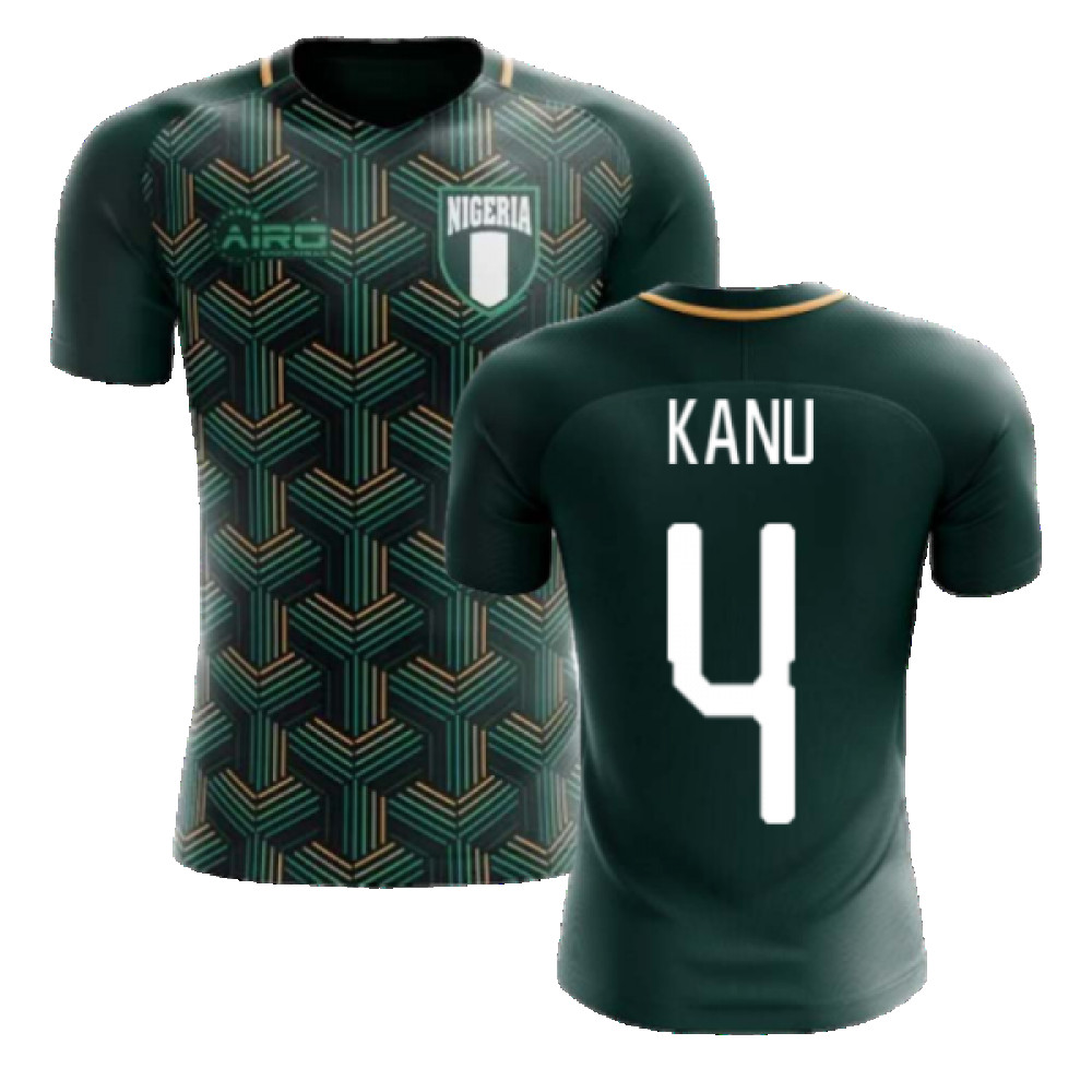 '25-'26 Nigeria Third Concept Football Shirt (Kanu 4) Polyester Made By: Airo Sportswear Men's Black 4XL