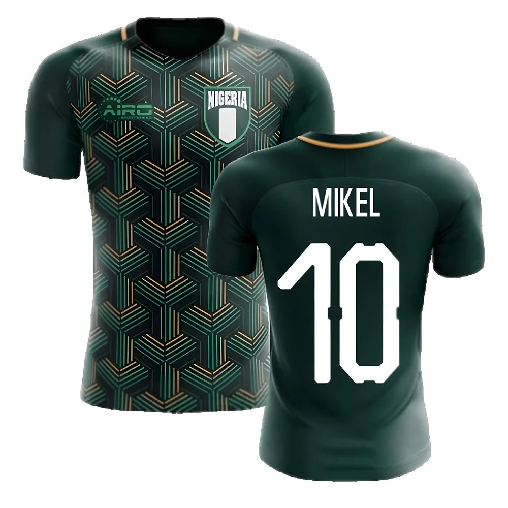 '25-'26 Nigeria Third Concept Football Shirt (Mikel 10) Polyester Made By: Airo Sportswear Men's Black 4XL