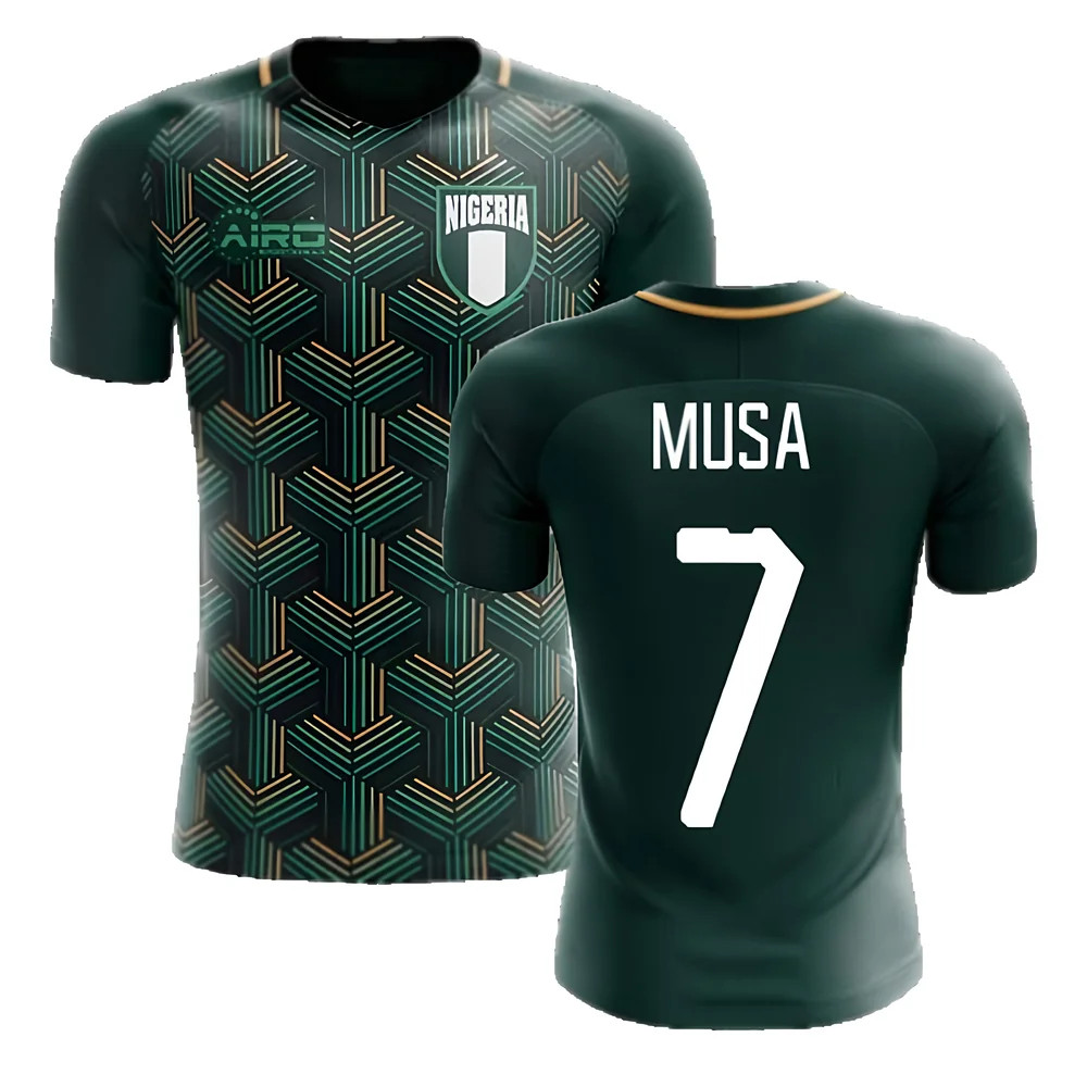 '25-'26 Nigeria Third Concept Football Shirt (Musa 7) Polyester Made By: Airo Sportswear Men's Black 4XL