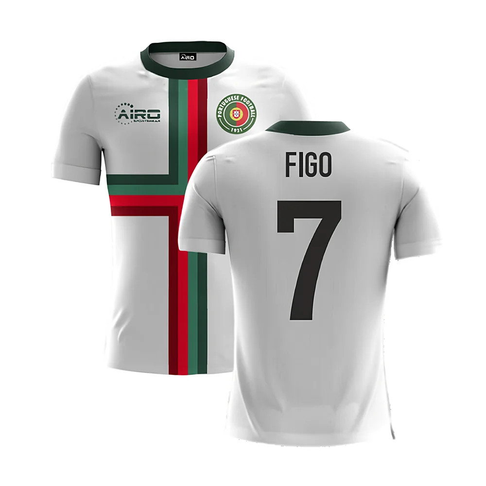 '25-'26 Portugal Airo Concept Away Shirt (Figo 7) Polyester Made By: Airo Sportswear Men's White 3XL