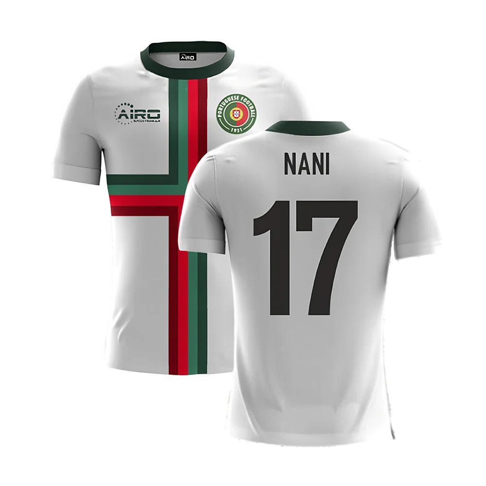 '25-'26 Portugal Airo Concept Away Shirt (Nani 17) Polyester Made By: Airo Sportswear Men's White 3XL