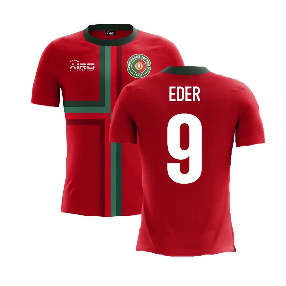 '25-'26 Portugal Airo Concept Home Shirt (Eder 9) Polyester Made By: Airo Sportswear Men's Red 4XL