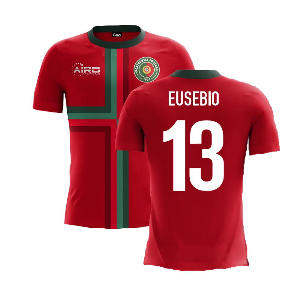 '25-'26 Portugal Airo Concept Home Shirt (Eusebio 13) Polyester Made By: Airo Sportswear Men's Red 5XL