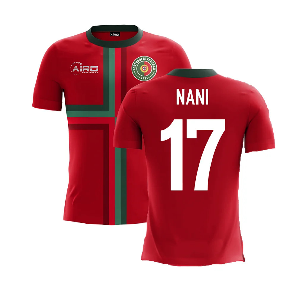 '25-'26 Portugal Airo Concept Home Shirt (Nani 17) Polyester Made By: Airo Sportswear Men's Red 5XL
