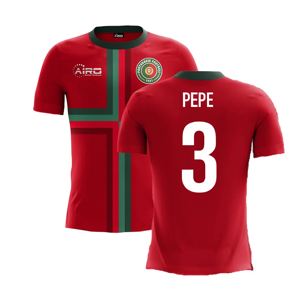 '25-'26 Portugal Airo Concept Home Shirt (Pepe 3) Polyester Made By: Airo Sportswear Men's Red 4XL