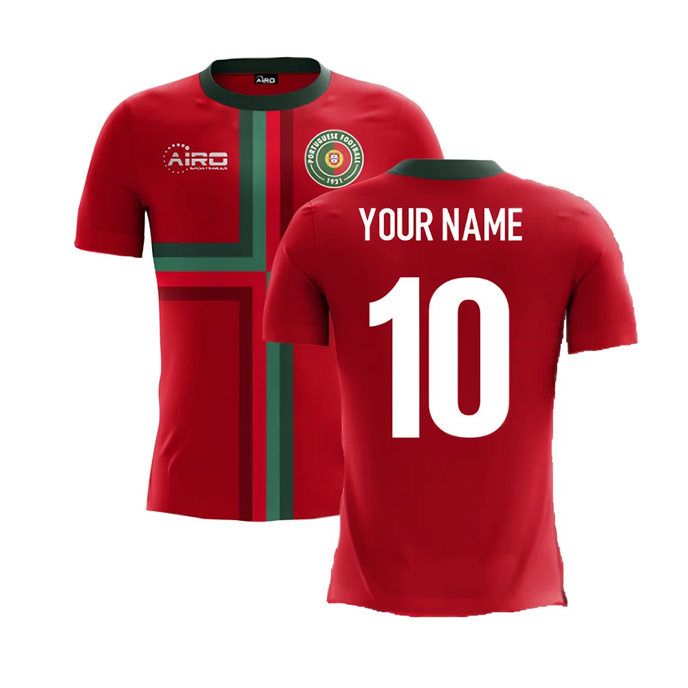 '25-'26 Portugal Airo Concept Home Shirt (Your Name) Polyester Made By: Airo Sportswear Men's Red Extra Large