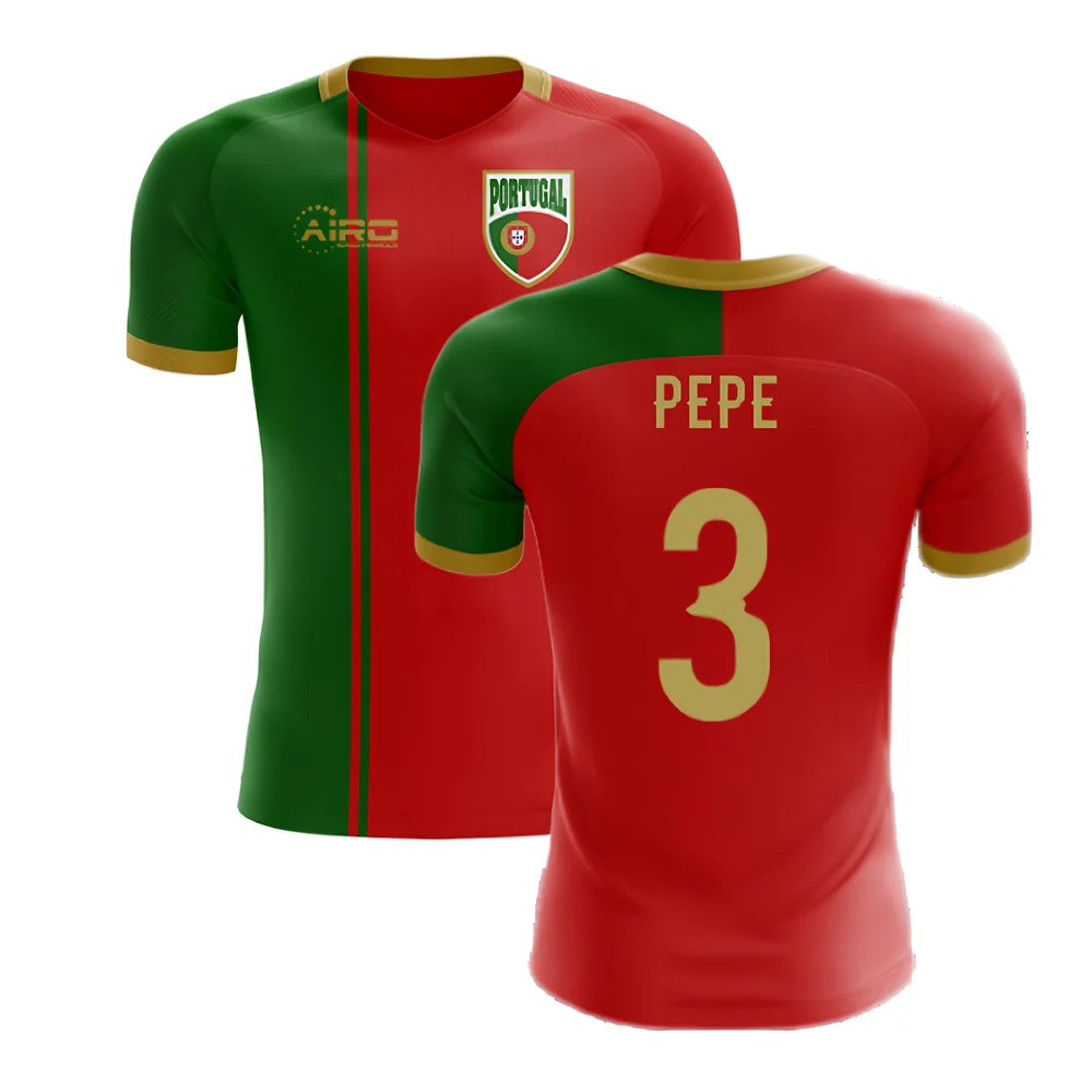 '25-'26 Portugal Flag Home Concept Football Shirt (Pepe 3) Polyester Made By: Airo Sportswear Men's Red 4XL