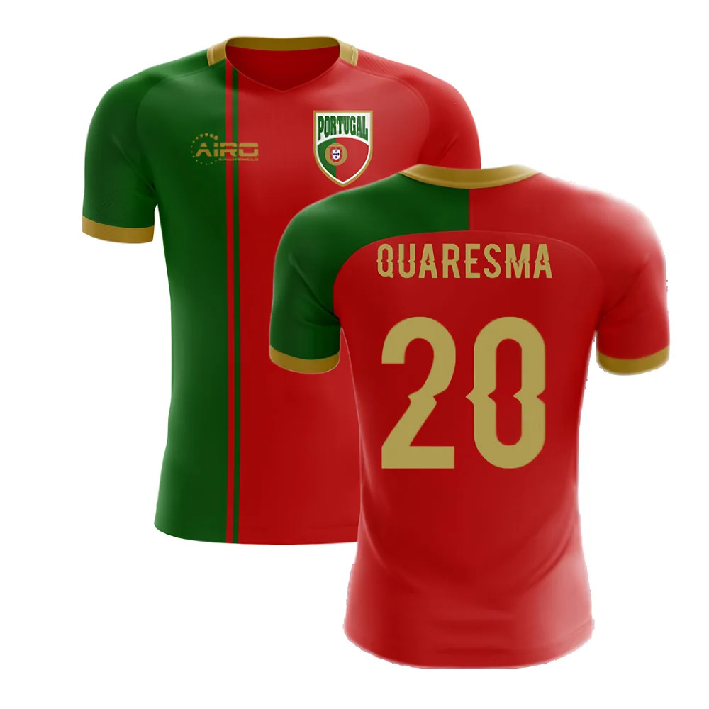 '25-'26 Portugal Flag Home Concept Football Shirt (Quaresma 20) Polyester Made By: Airo Sportswear Men's Red 5XL