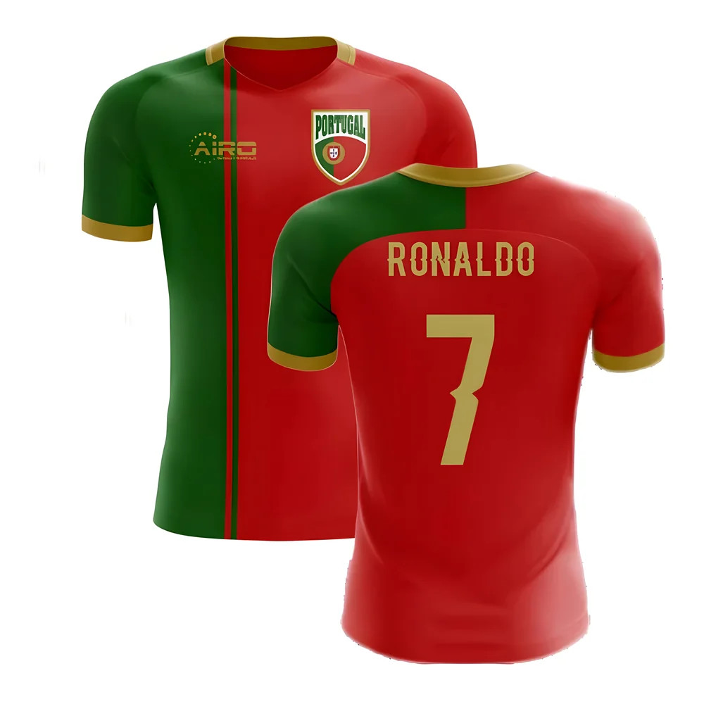 '25-'26 Portugal Flag Home Concept Football Shirt (Ronaldo 7) Polyester Made By: Airo Sportswear Men's Red 3XL