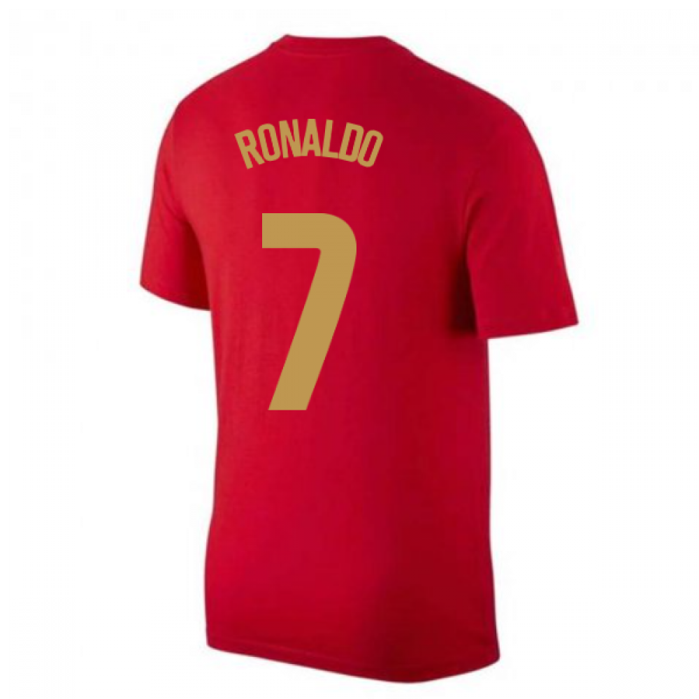 2020-2021 Portugal Nike Evergreen Crest Tee (Red) (RONALDO 7)