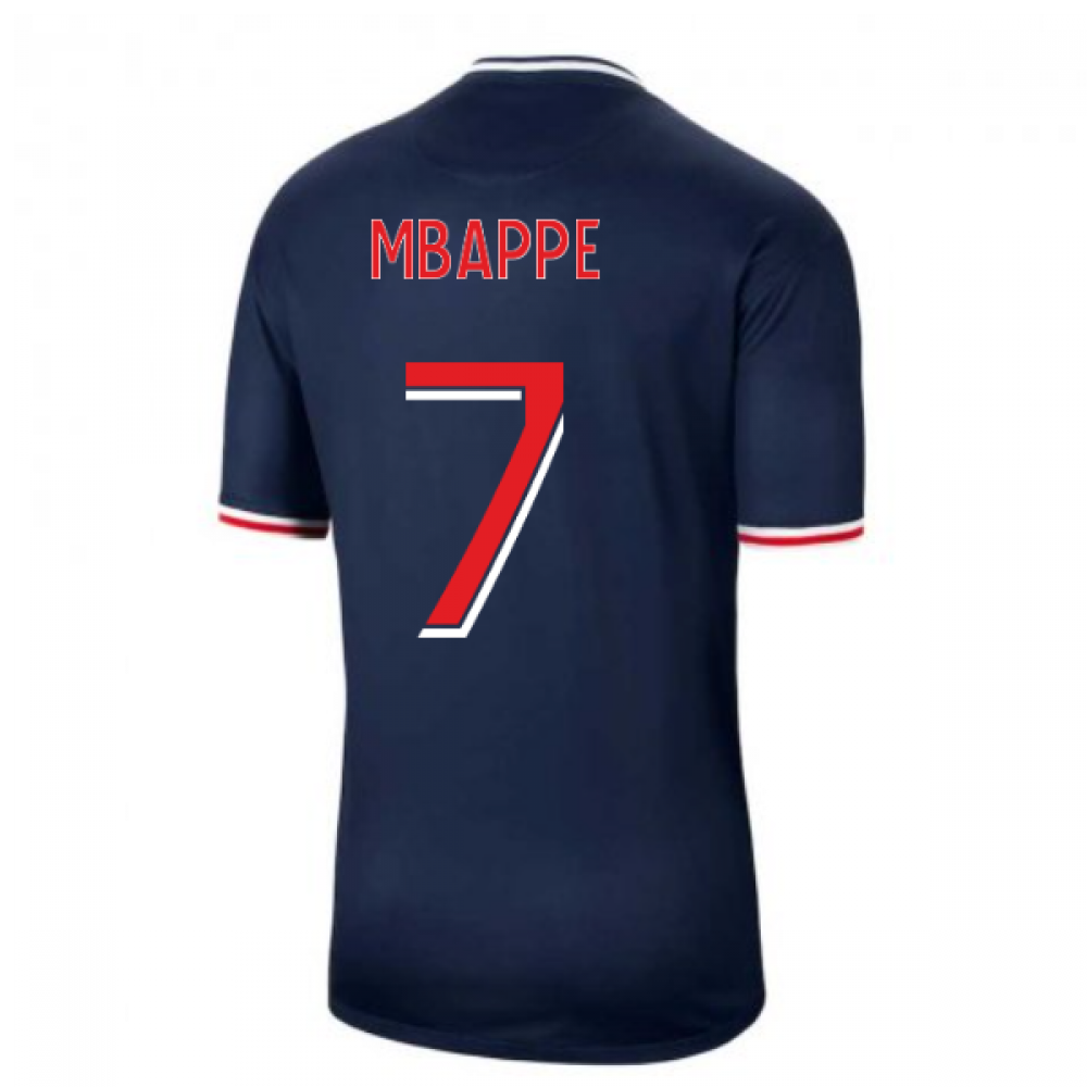 2020-2021 PSG Home Nike Football Shirt (Mbappe 7)