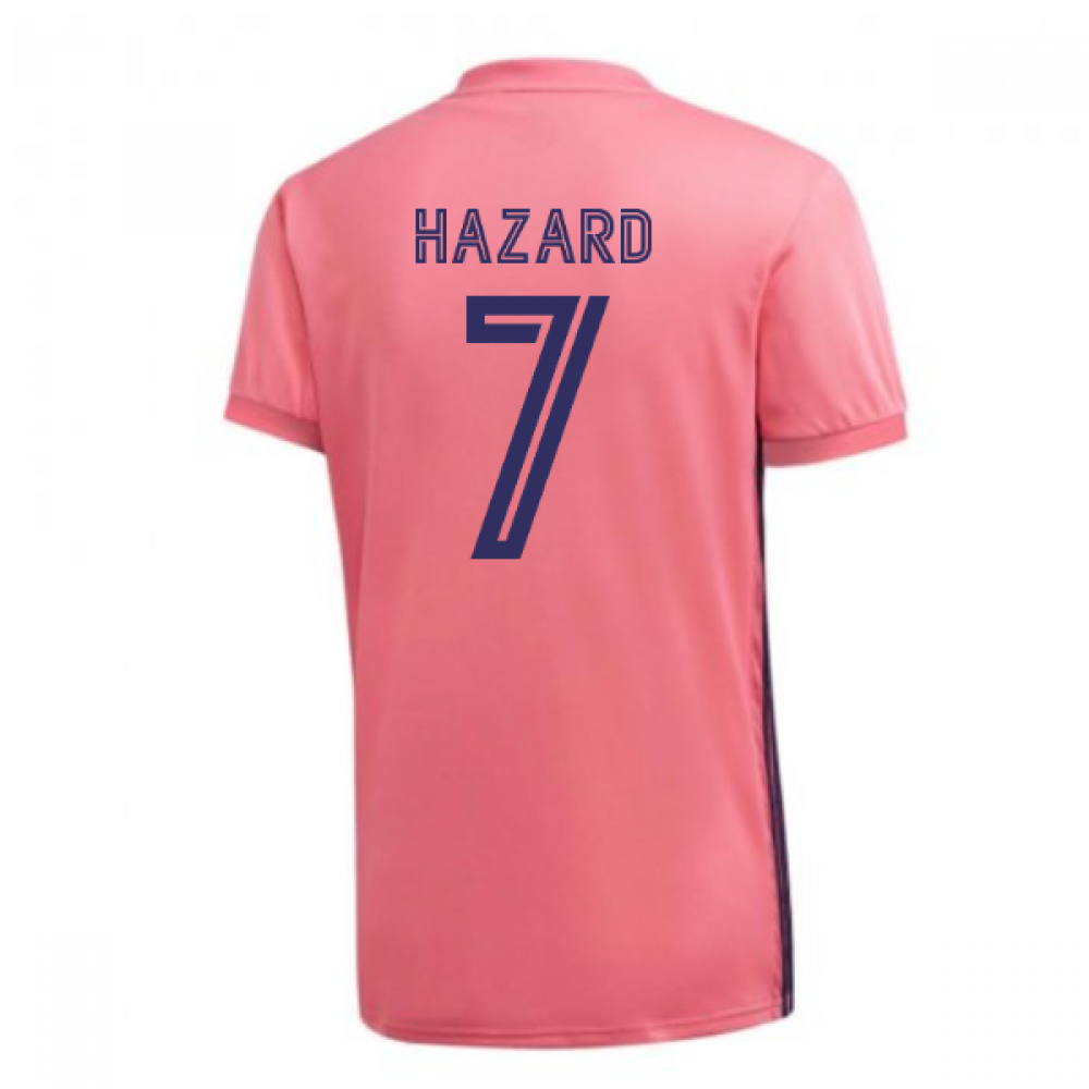 '20-'21 Real Madrid Adidas Away Football Shirt (Hazard 7) Polyester Eden Hazard Men's Pink Xxl
