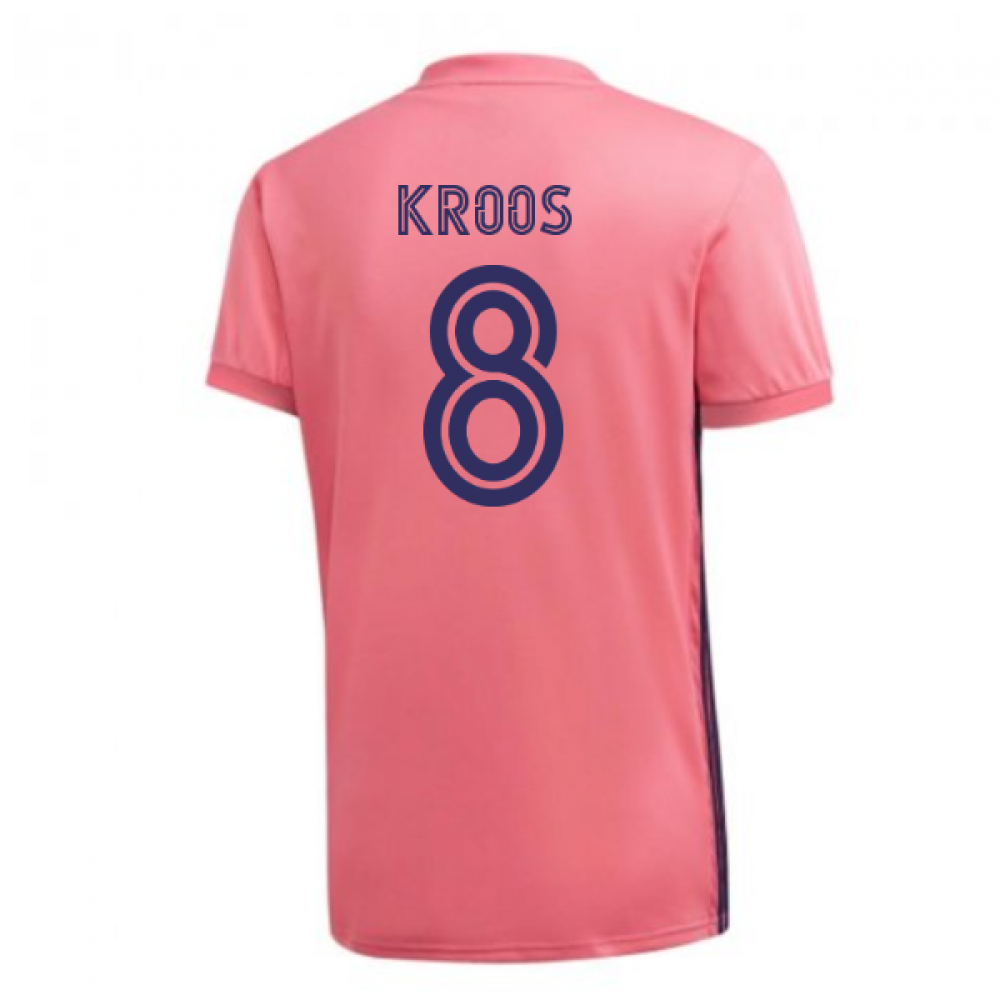 '20-'21 Real Madrid Adidas Away Football Shirt (Kroos 8) Polyester Toni Kroos Men's Pink Xxl
