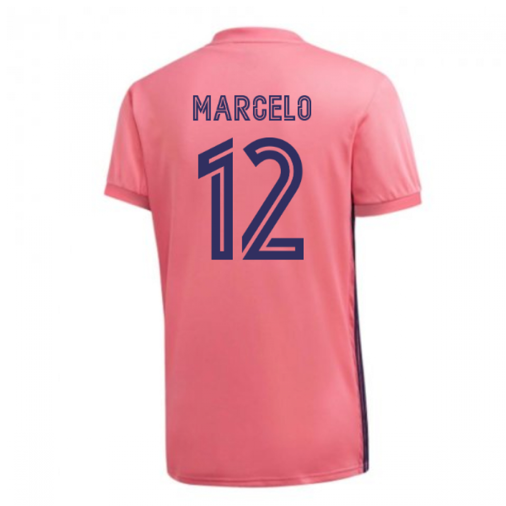 '20-'21 Real Madrid Adidas Away Football Shirt (Marcelo 12) Polyester Men's Pink Xxl