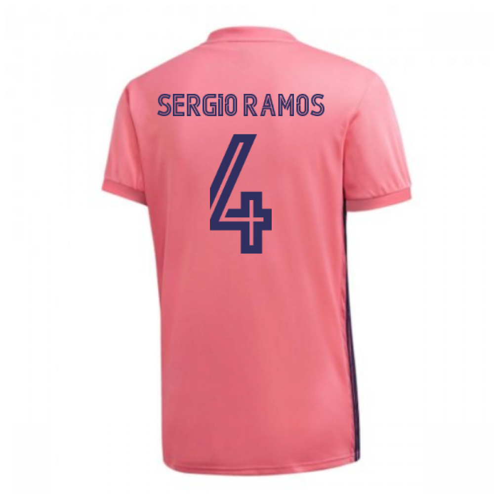 '20-'21 Real Madrid Adidas Away Football Shirt (Sergio Ramos 4) Polyester Men's Pink Xxl
