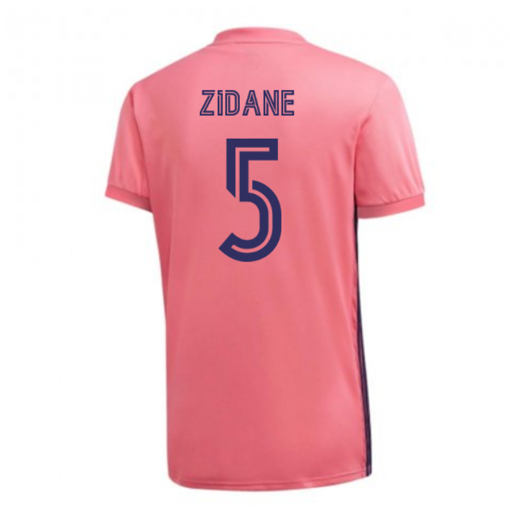 '20-'21 Real Madrid Adidas Away Football Shirt (Zidane 5) Polyester Zinedine Zidane Men's Pink Xxl