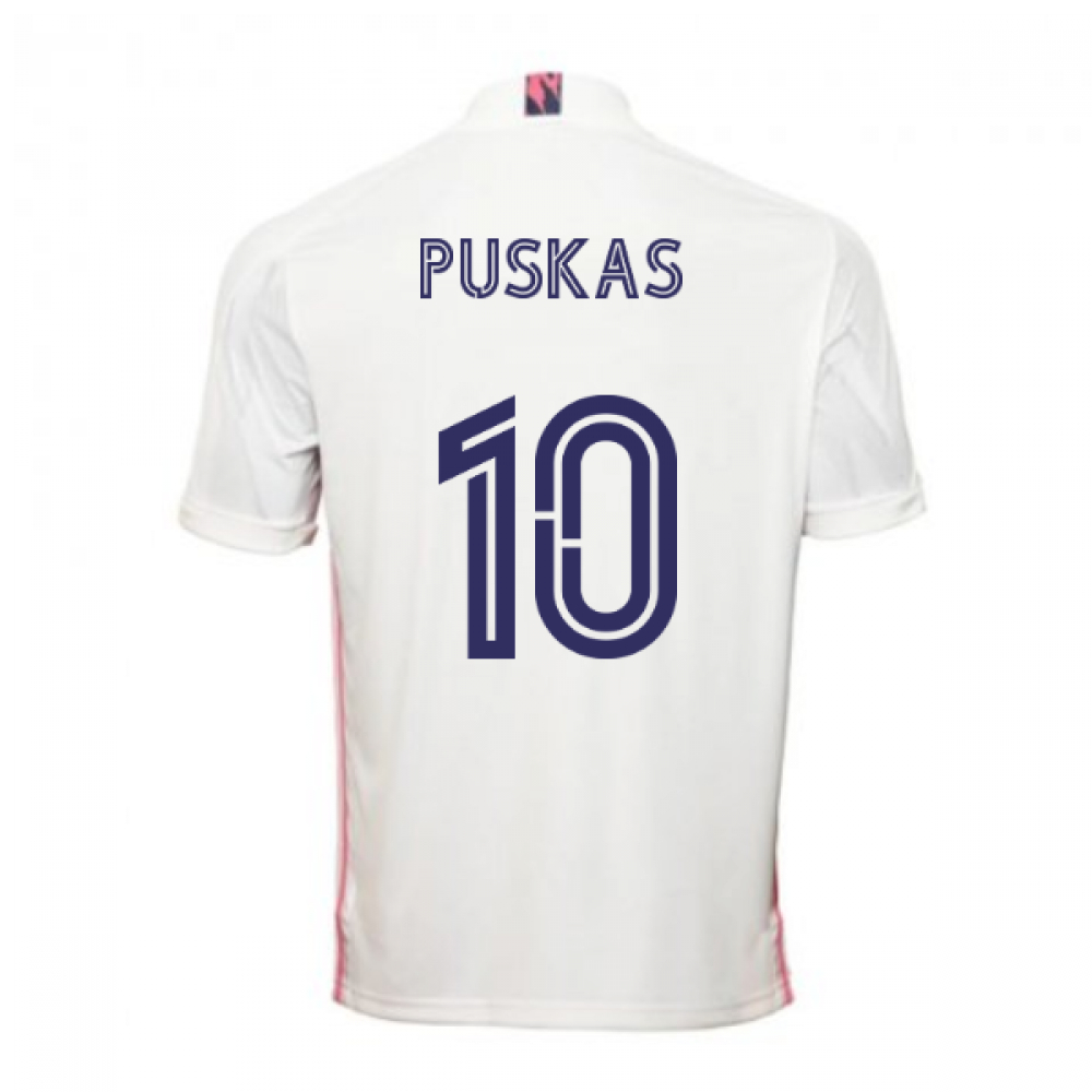 '20-'21 Real Madrid Adidas Home Football Shirt (Puskas 10) Polyester Ferenc Puskas Men's White 3XL