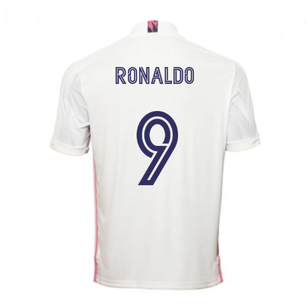 '20-'21 Real Madrid Adidas Home Football Shirt (Ronaldo 9) Polyester Men's White 3XL