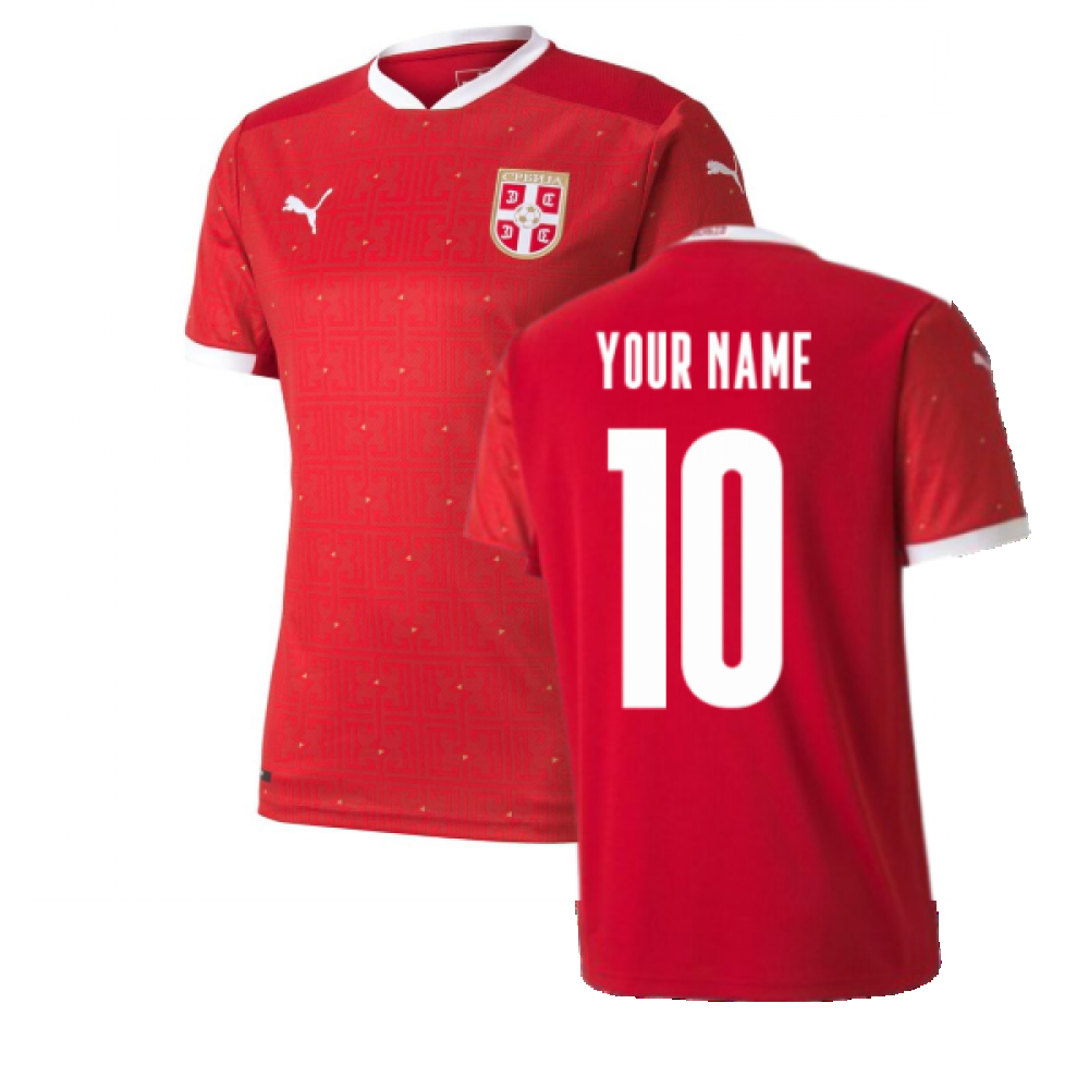 '20-'21 Serbia Home Puma Football Shirt (Your Name) Polyester Men's Red Extra Large