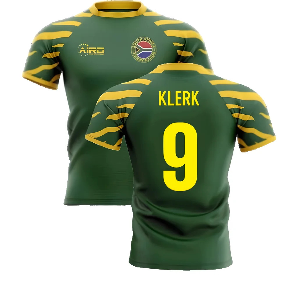 '25-'26 South Africa Springboks Home Concept Rugby Shirt (Klerk 9) Polyester Made By: Airo Sportswear Men's Green 3XL
