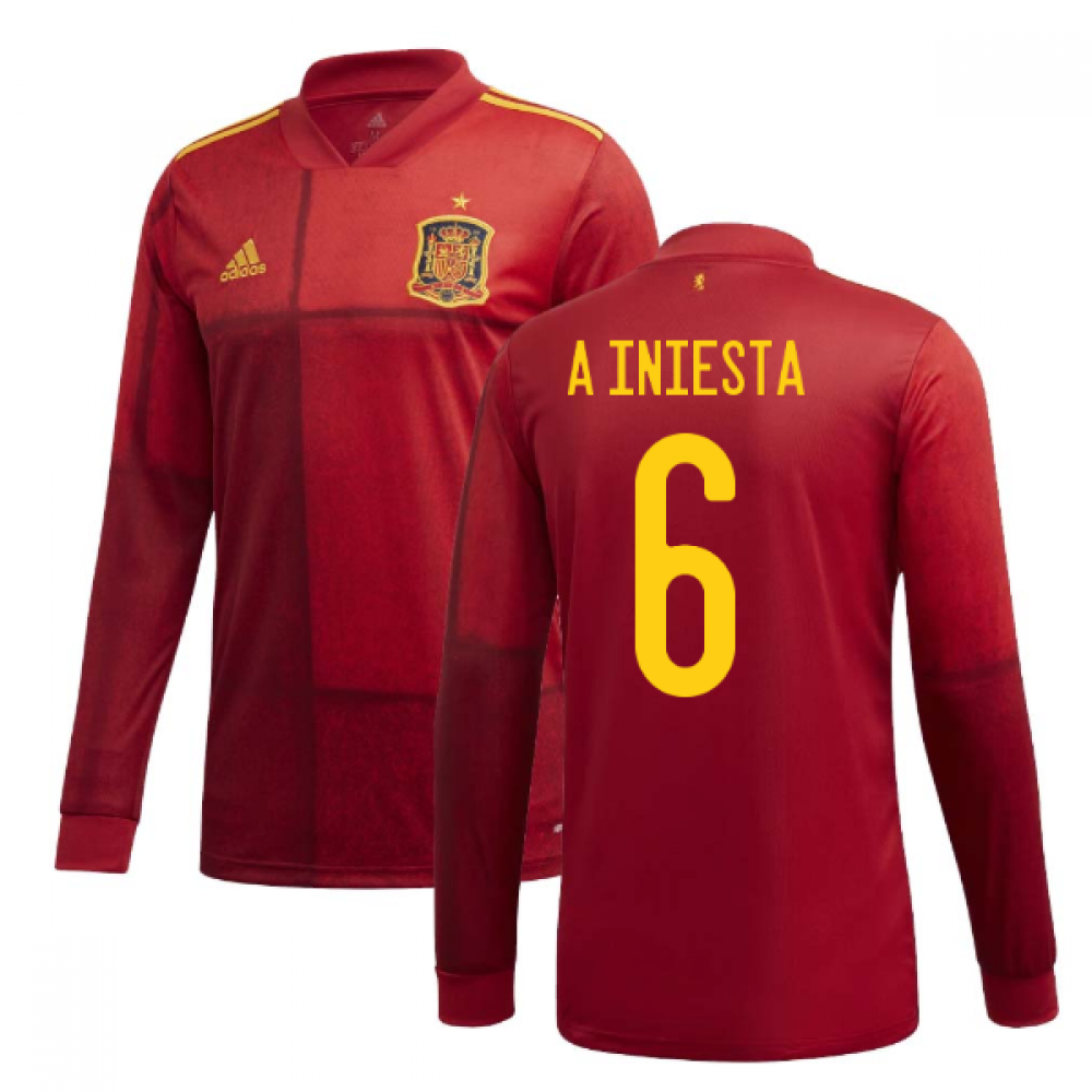 Click to view product details and reviews for 2020 2021 Spain Home Adidas Long Sleeve Shirt A Iniesta 6. Click to view product details and reviews for 2020 2021 Spain Home Adidas Long Sleeve Shirt A Iniesta 6.
