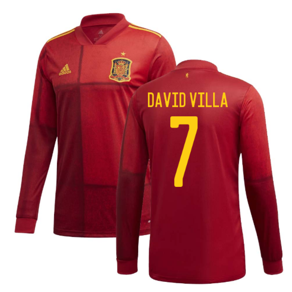 Click to view product details and reviews for 2020 2021 Spain Home Adidas Long Sleeve Shirt David Villa 7.
