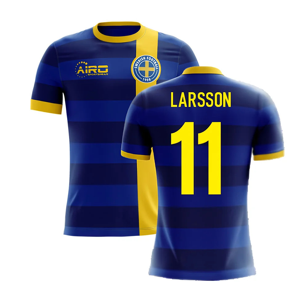 '25-'26 Sweden Airo Concept Away Shirt (Larsson 11) Polyester Made By: Airo Sportswear Men's Blue 4XL