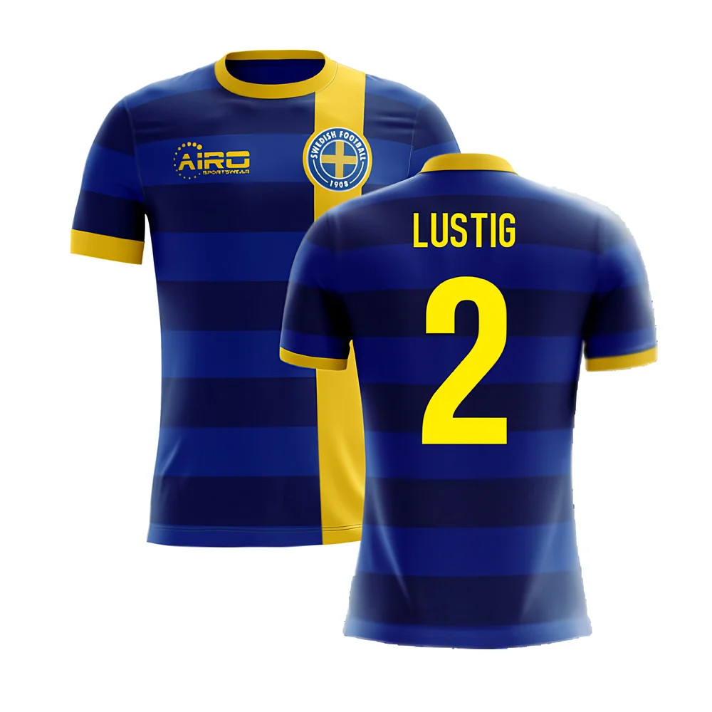 '25-'26 Sweden Airo Concept Away Shirt (Lustig 2) Polyester Made By: Airo Sportswear Men's Blue 4XL