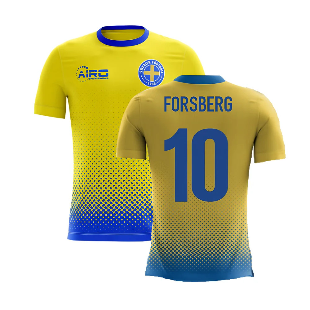 '25-'26 Sweden Airo Concept Home Shirt (Forsberg 10) Polyester Made By: Airo Sportswear Men's Yellow 4XL